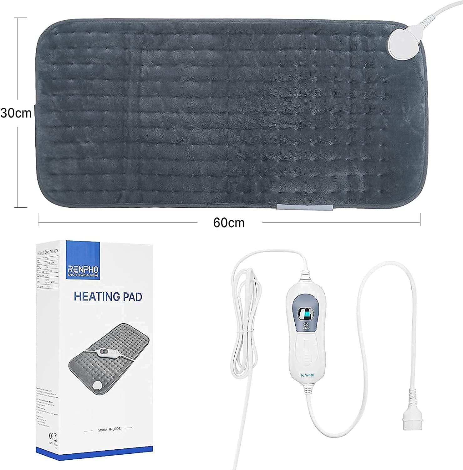 71tfynmmEBL._AC_SL1500_ Large Electric Heating Pad with the box and the controller.