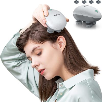 RENPHO Waterproof Portable Electric Scalp Massager with 4 Replacement Massage Heads 