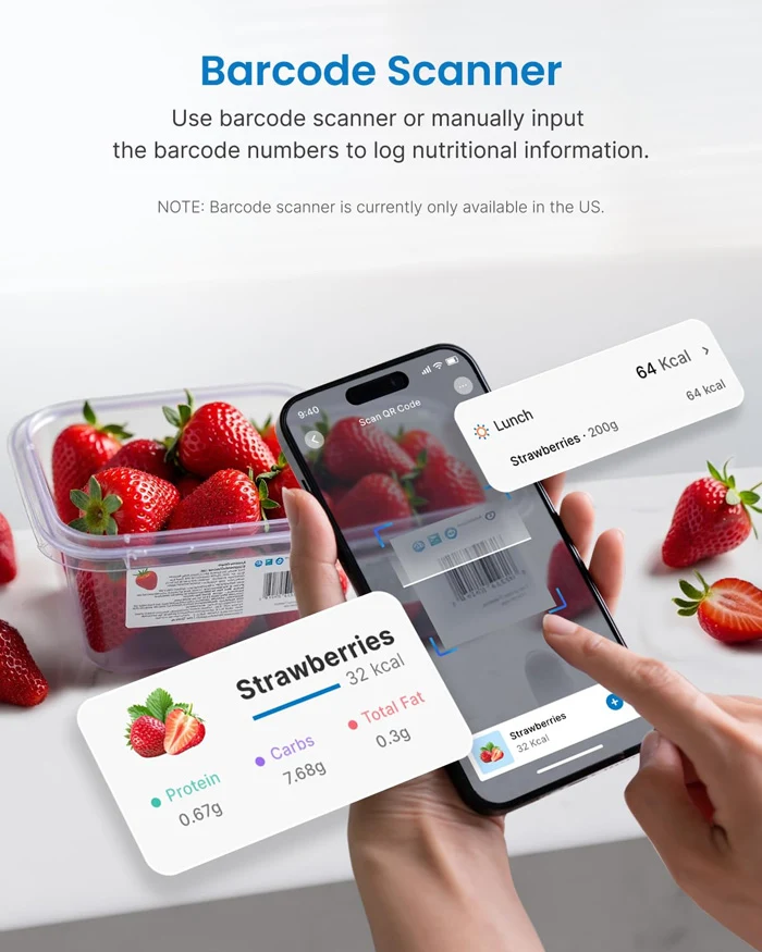 RENPHO Food Scale Kitchen Nutritional Analysis Smart Cooking Calorie Scale with Timer
