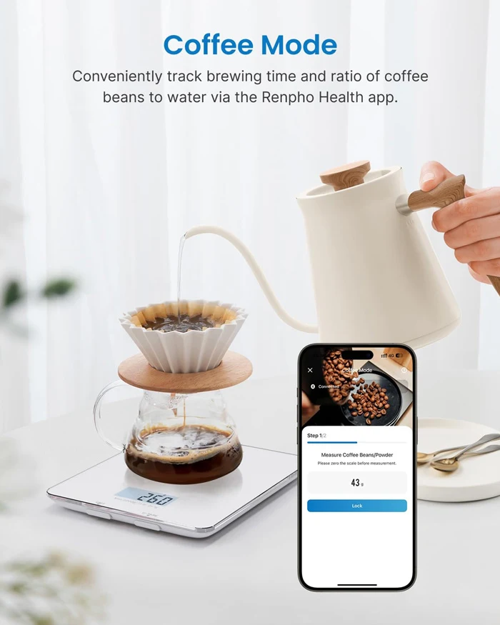 RENPHO Food Scale Kitchen Nutritional Analysis Smart Cooking Calorie Scale with Timer